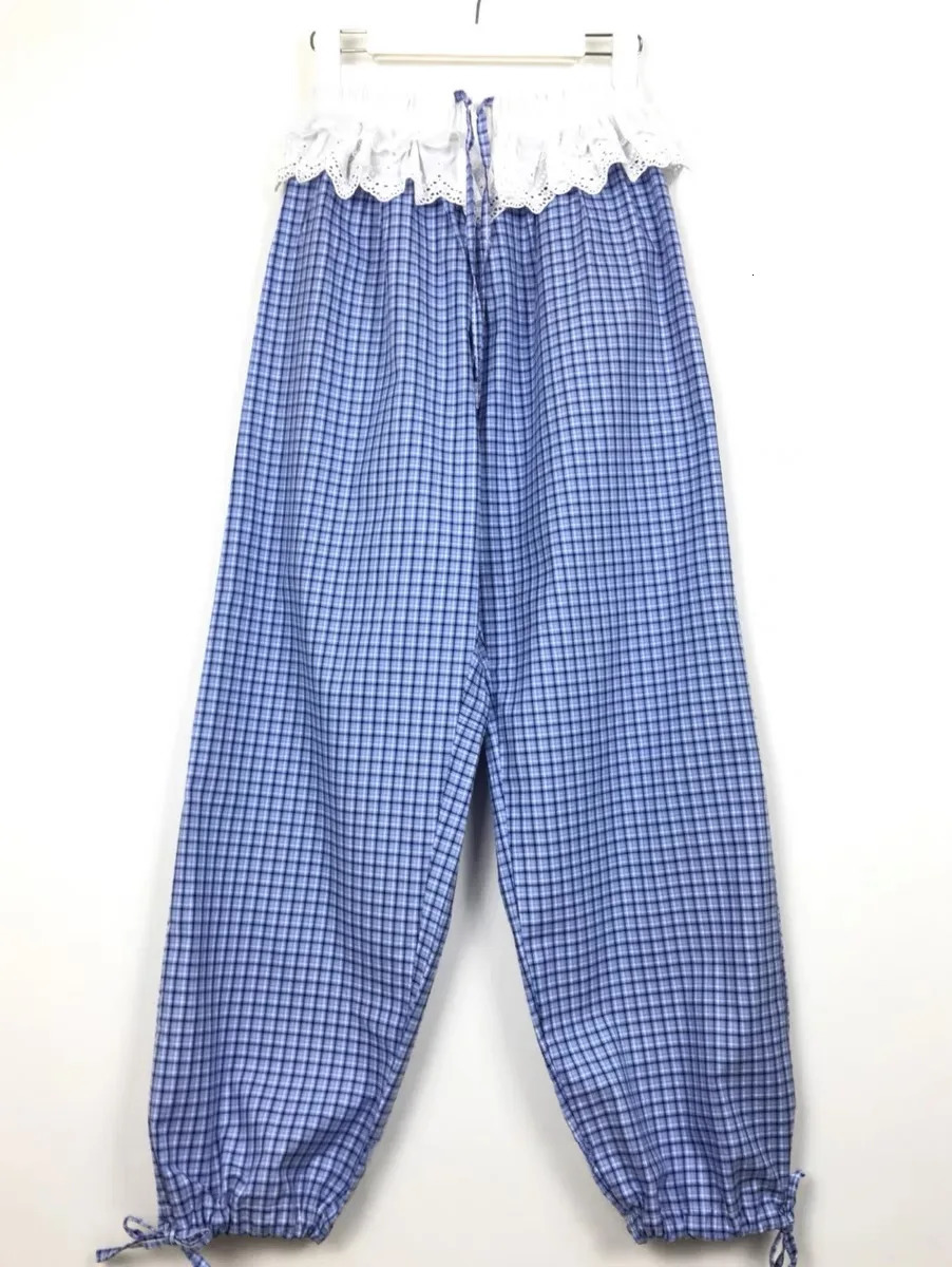 Korean style cute dress plain weave lace casual pants Baggy fresh Harajuku straight pants Y2k wide leg pants 250402