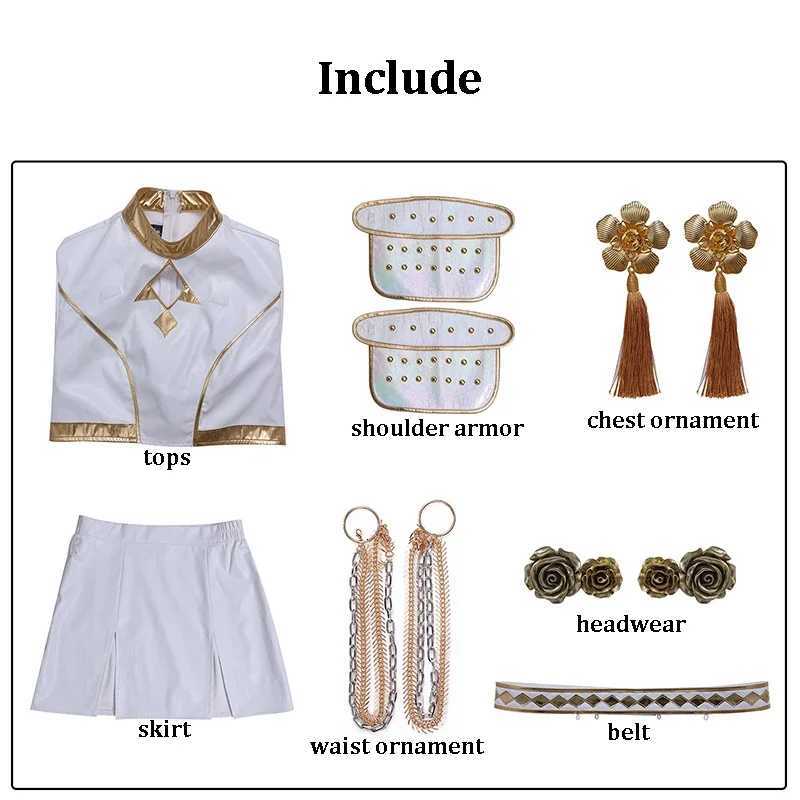 Kpop Rumi Zoey Mira Cosplay Costume Wig Women Girls White Leather Suit Halloween Carnival Party Comic-con Role Playing Outfit K251107