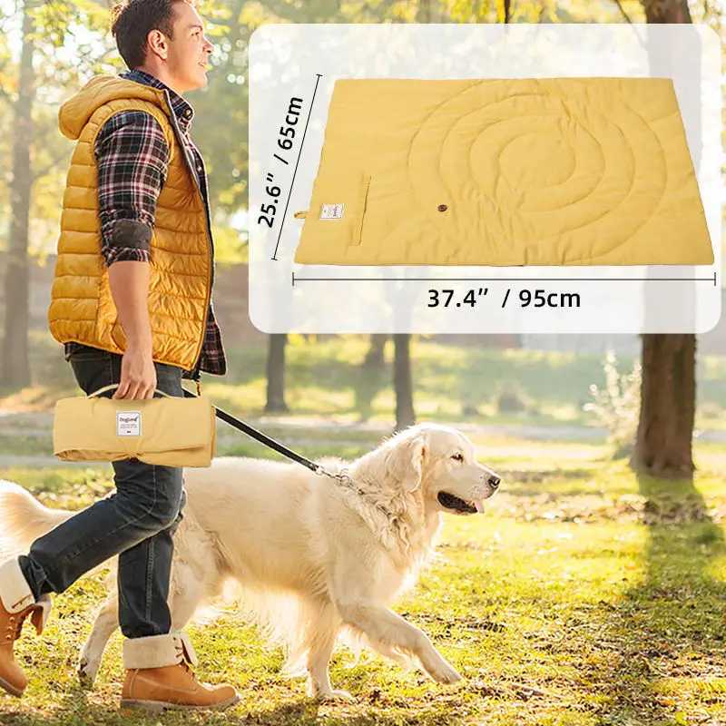 Portable pet mat foldable pet supplies waterproof dog bed with storage bag easy to clean dog house outdoor camping Y250407