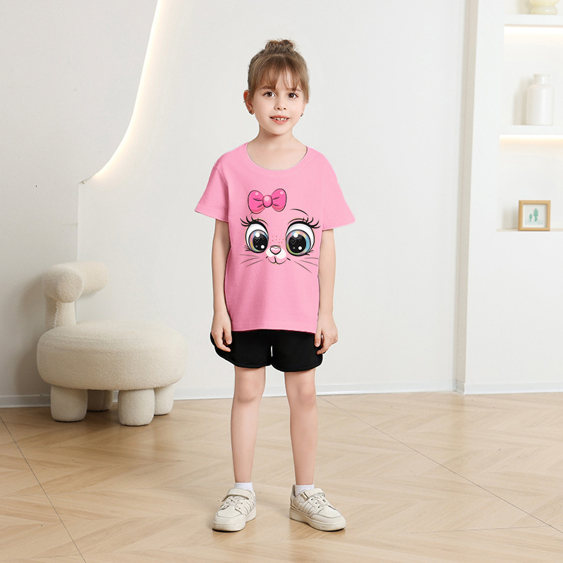 Ddmyshoesvip Girls T Shirt Short New Western Style Top Boys Half Sleeved Children S Summer Clothing