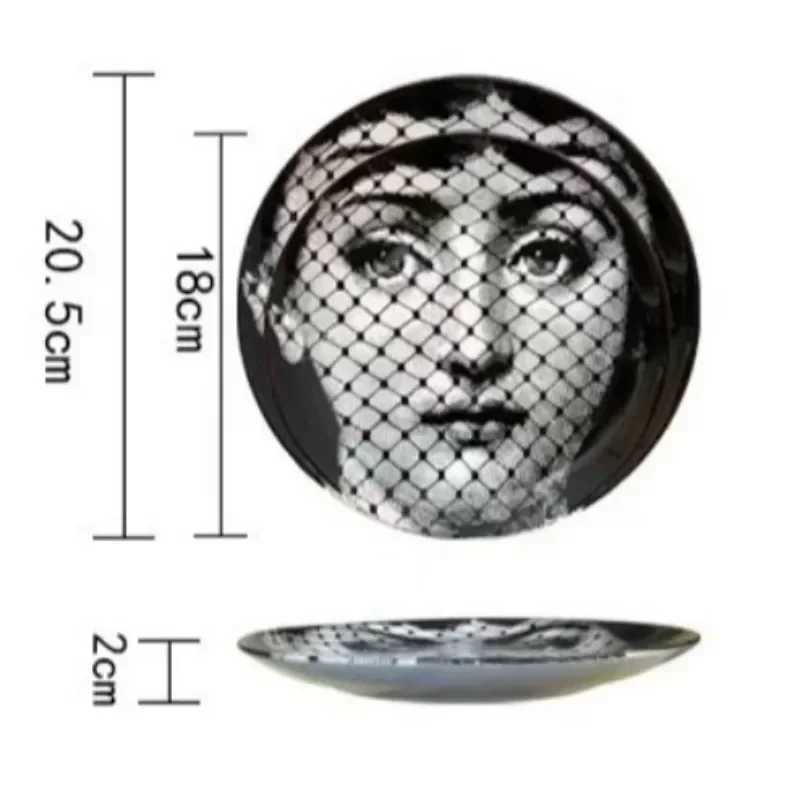 8-inch retro womens facial decorative panel modern retro ceramic wall mounted tableware wall mounted home decoration X250408