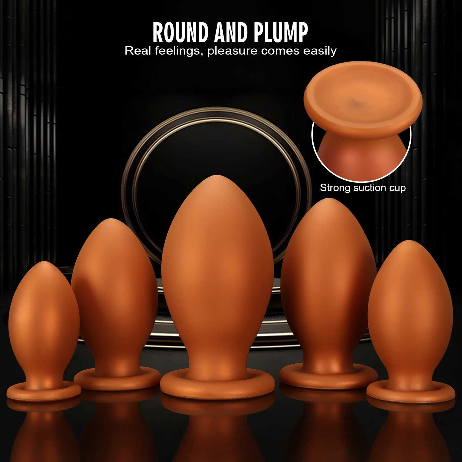 Large Egg Anal Plug Soft Silicone Big Anal Training Expander Dilator Xxl Small Butt Plug Adult Sex Toy for Men Women Gay Couples