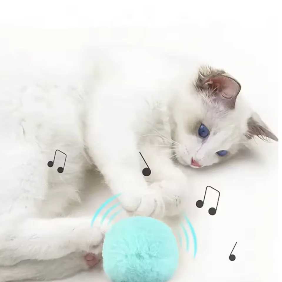 Interactive Ball Smart Cat Toys Plush Electric Catnip Training Toy Kitten Touch Sounding Pet Product Squeak Toy Ball J2511081