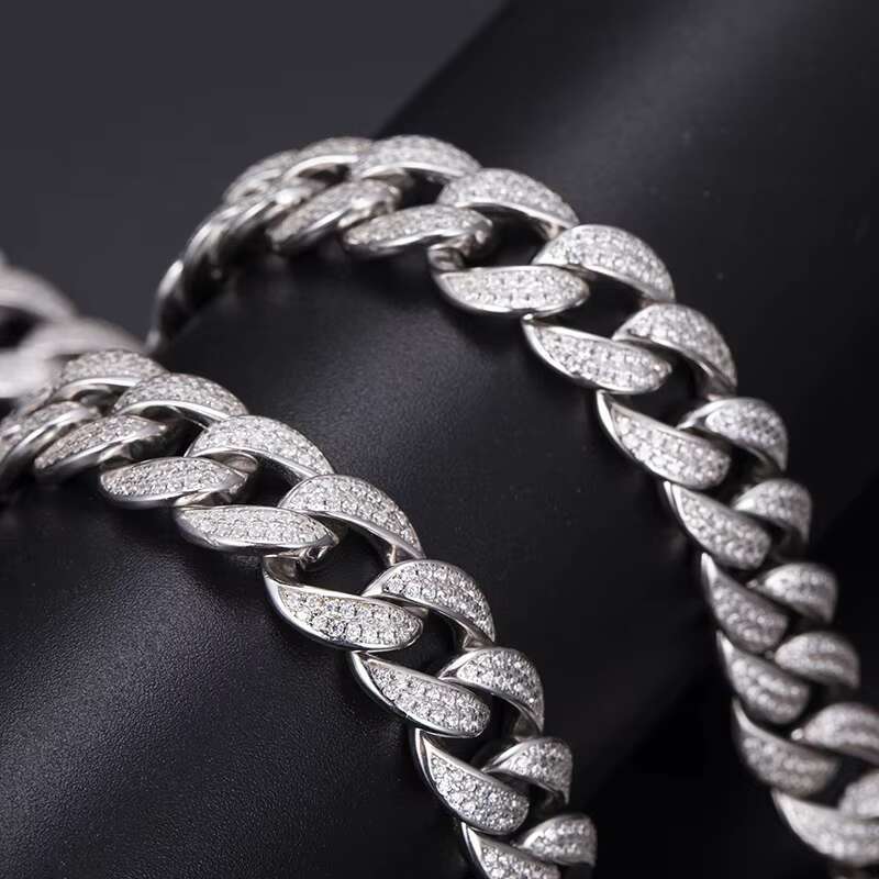 Sier handmade ice crystal jewelry, moissanite necklace chain