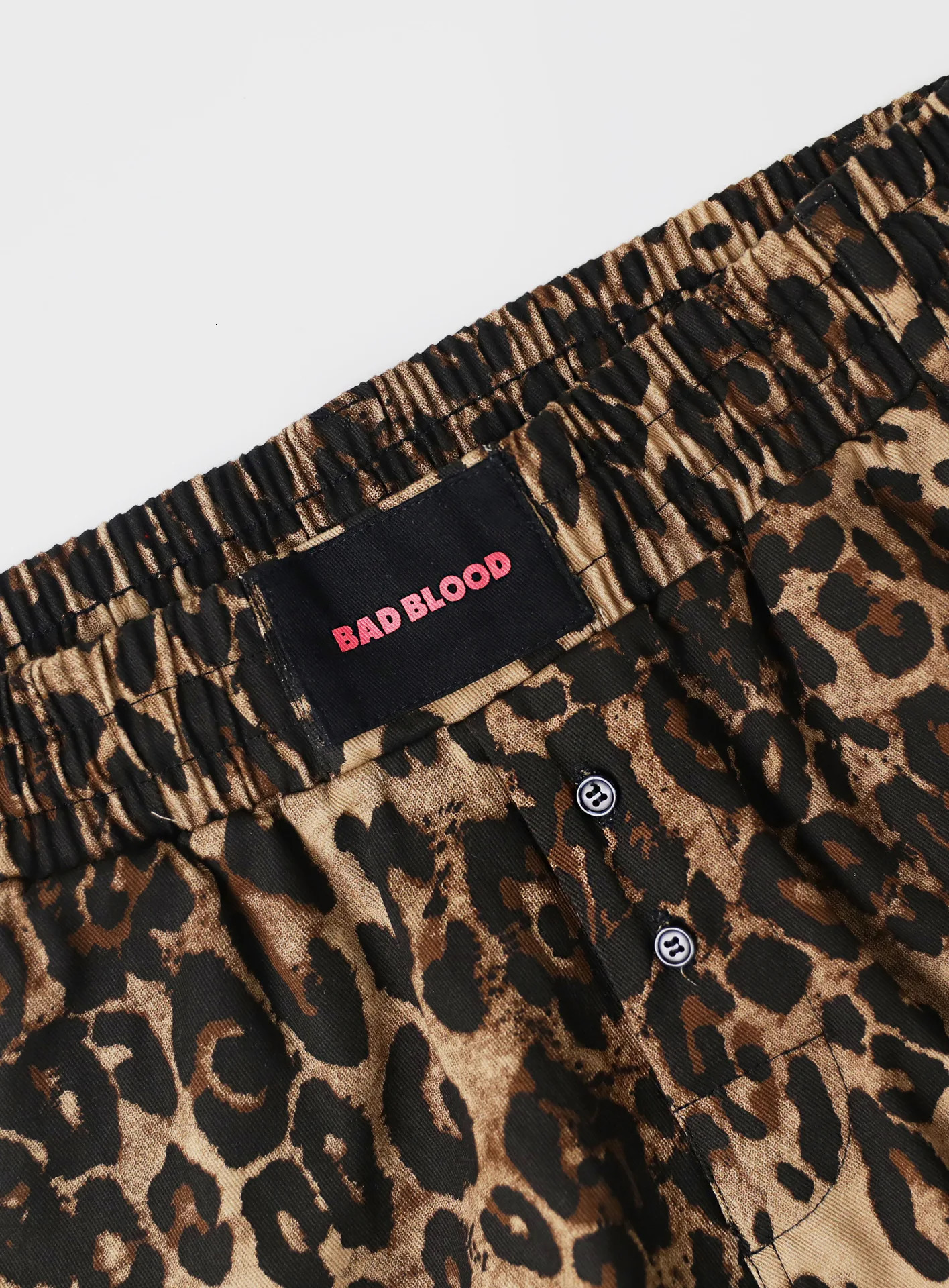 Badblood leopard print fashionable retro loose casual pants suitable for spring and autumn 250407