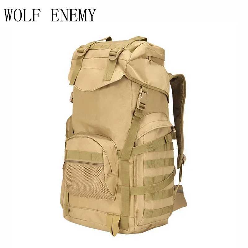 Outdoor Tactical Backpack 60L Hunting bag Trekking Sport Travel Rucksack Camping Hiking Camouflage Bag Assault KnapsackC250407