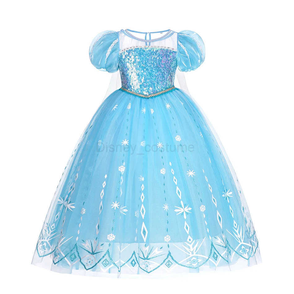 Disney Girl Princess Snow Queen Elsa Anna costume Fancy Carnival Dress Up Vestdos Baby Girl Birthday Party Gowns Luxury X250408