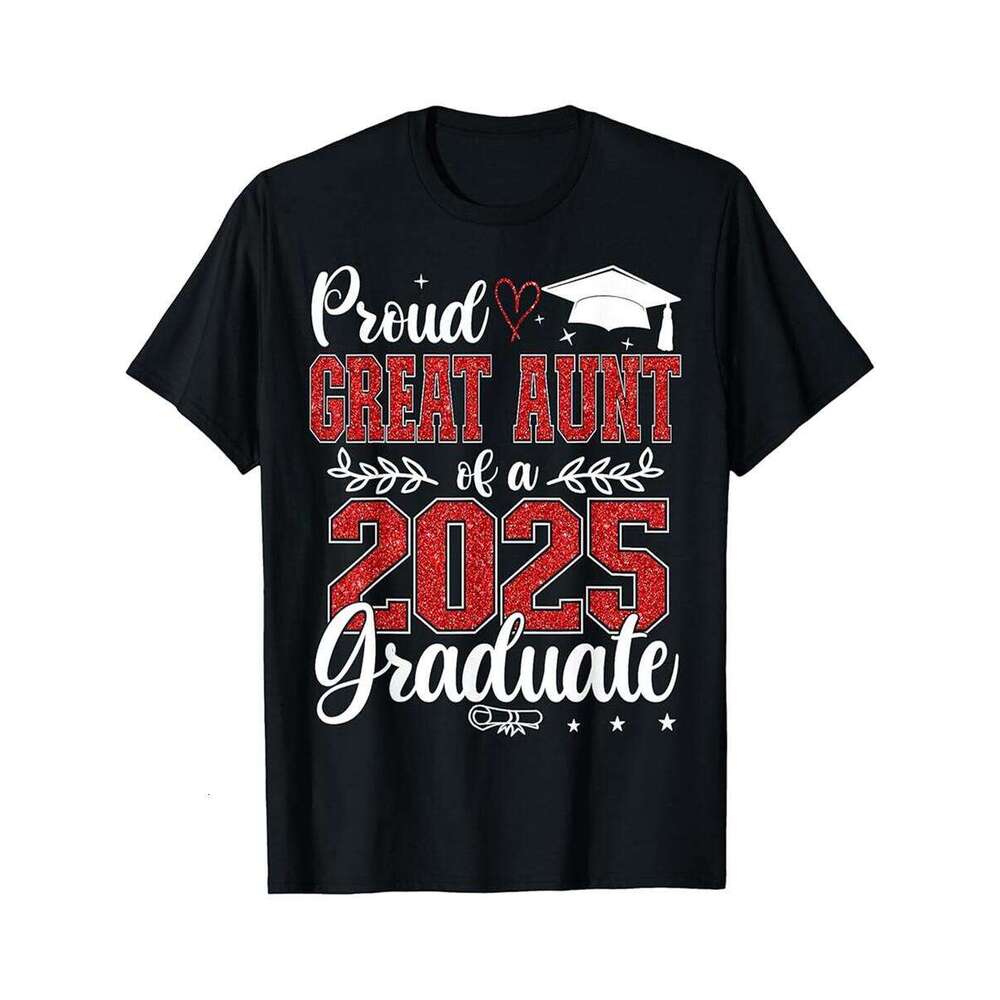 Designer T shirt Proud Great Aunt of a 2025 graduate senior graduation - 220g Tshits