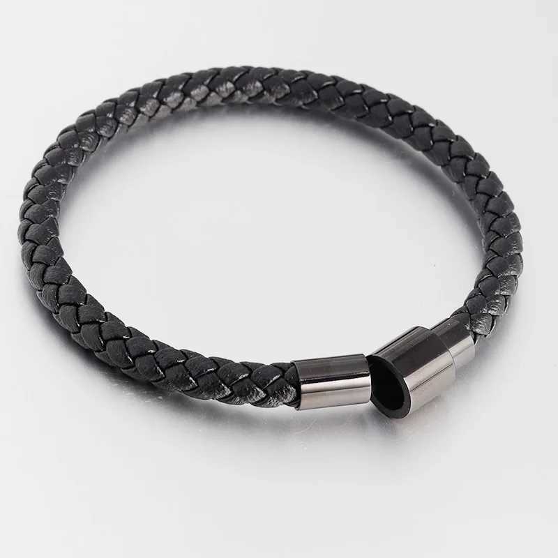 Mens Creative Fashion Simple Leather Cord Mens Bracelet Retro Handmade Woven Snakeskin Twist Bracelet Casual Jewelry GiftC250408