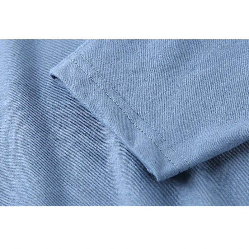 Long sleeved mens 100% pure cotton T-shirt top mens autumn basic solid color T-shirt womens casual fit size M-5XL mens 250402