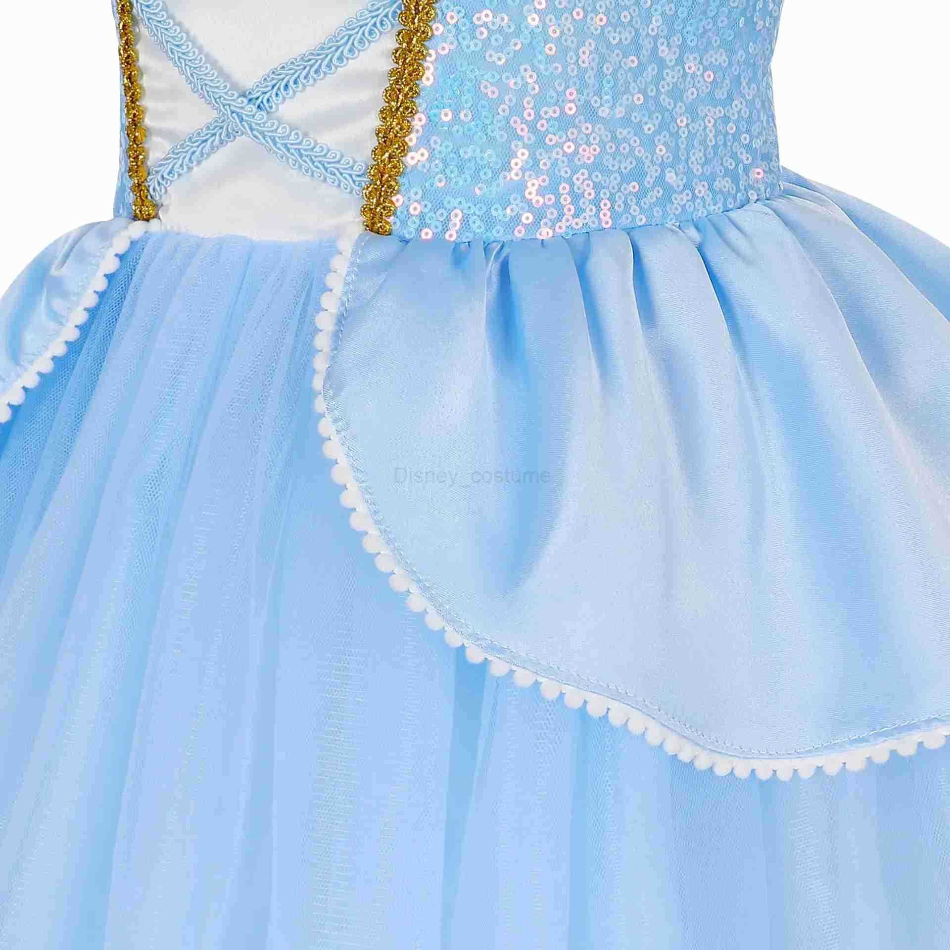 Disney Girl Cinderella Cosplay Dress Up Clothes for Girls Halloween Carnival Party Princess Costume Kids Birthday Wedding Gown X250408