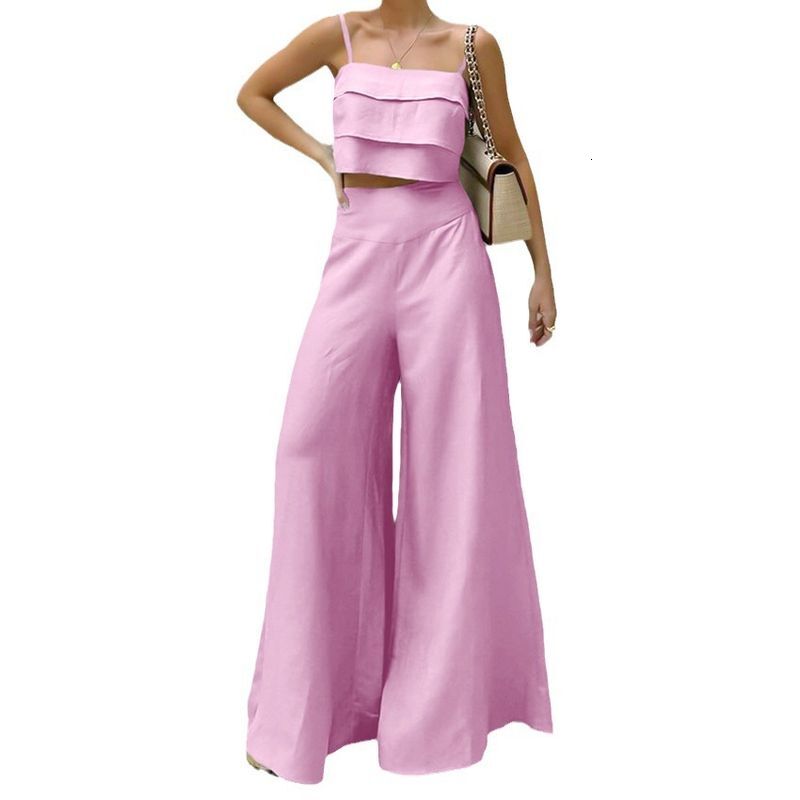 Women's Clothing High-Waisted Niche Slim-Fit Wide-Leg Pants Two-Piece