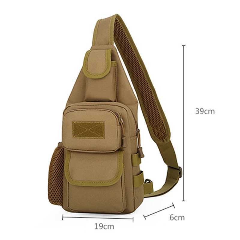 Men Tactical Shoulder Crossbody Bag Nylon Outdoor Hunting Camping Fishing Army Trekking Military Chest Sling Bag Hiking BackpackC250407