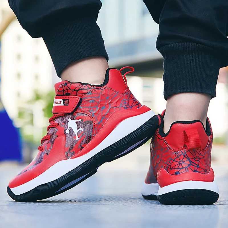 New childrens basketball shoes wearable cushioned sports shoes high Qu original professional waterproof luxury basketball boots W250407
