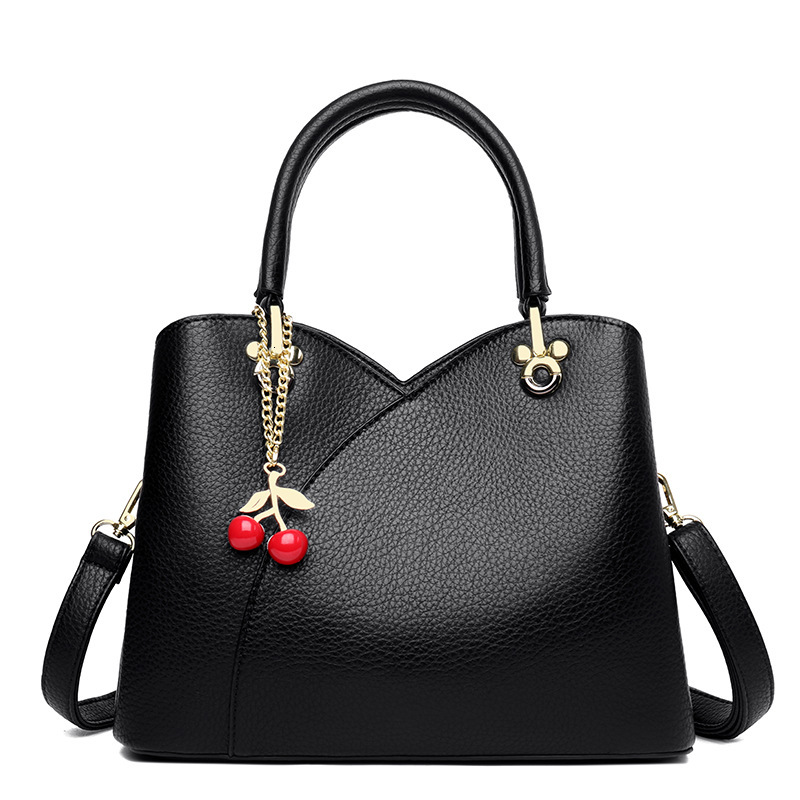2025 New Large Capacity Design Bag Female PU Leather Handbag Middle-aged Mother Commuting Shoulder Bag