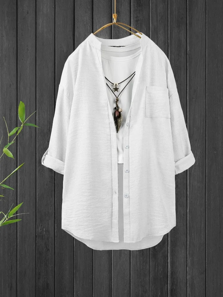 Elegant Feminine Shirts Cotton Linen Large Size Blouses Fashion Woman Vintage Blouses Summer Korean Style Clothes 250408