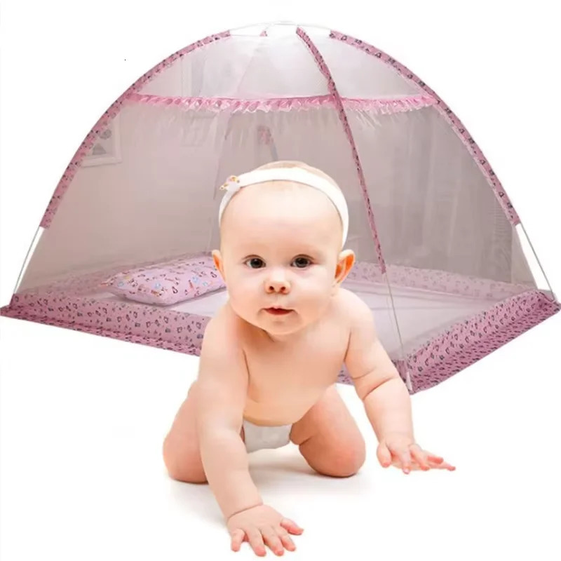Baby crib Mongolian yurt mosquito net childrens anti fall folding mosquito net full face universal mosquito net free installation 250408
