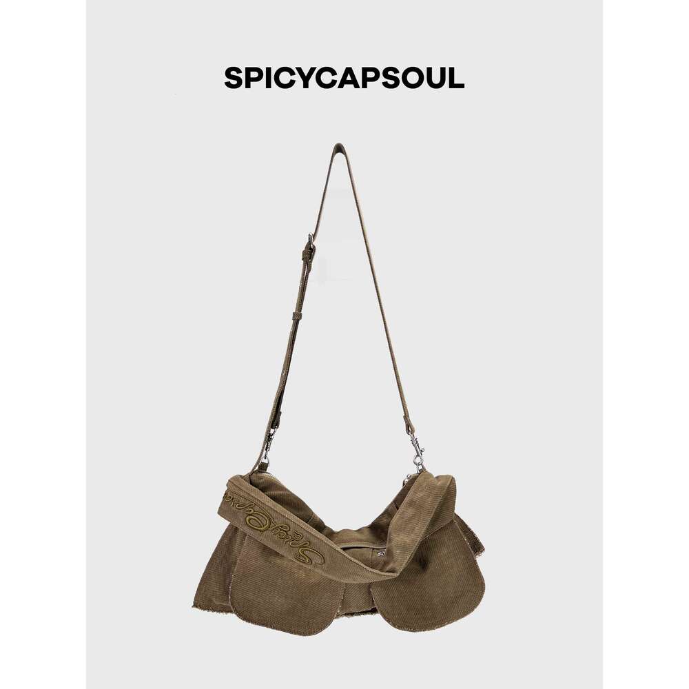 Women's bag, high-end street wear, niche spicy girl's armpit crossbody bag, canvas bag