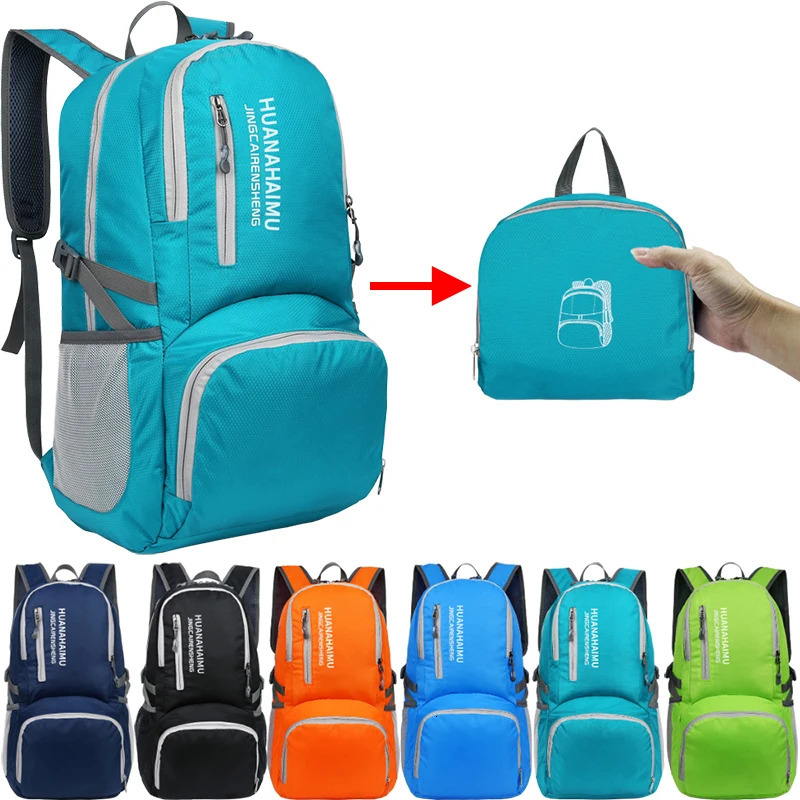 28L Packable Backpack Foldable Ultra Light Outdoor Duffle Bag Big Folding Knapsack Hiking Travel Rucksack Mountaineering Daypack 250407