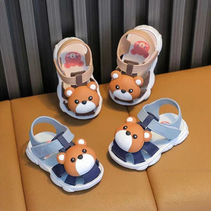 High Quality Comfortable Breathable Baby Children Outdoor Sandals Simple Versatile Cute Cartoon Boys Girls Infants Walking Shoes 250407