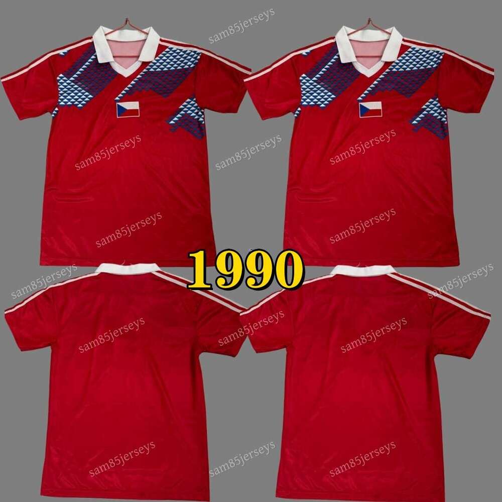 Red 1990 Slovakia home jerseys home Retro Soccer Jerseys 90 national team red classic vintage Football Shirt