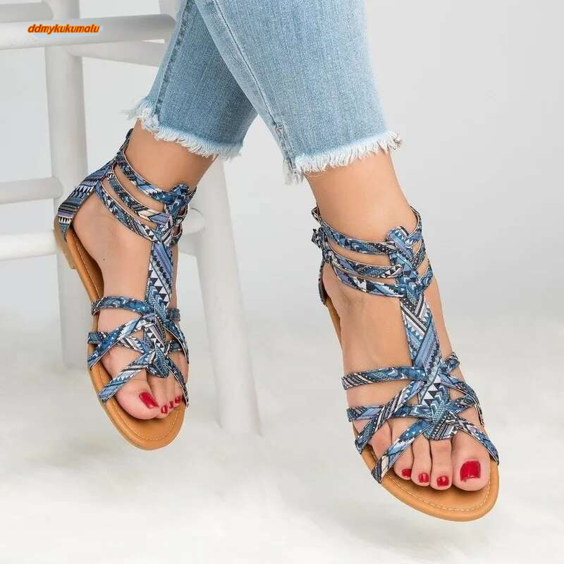 Maogu Women's Summer Sandals Peep Toe 2023 Trend Plus Women Flat Shoes Roman Sandal Female Espadrilles Casual Size 42 43 ddmykukumalu