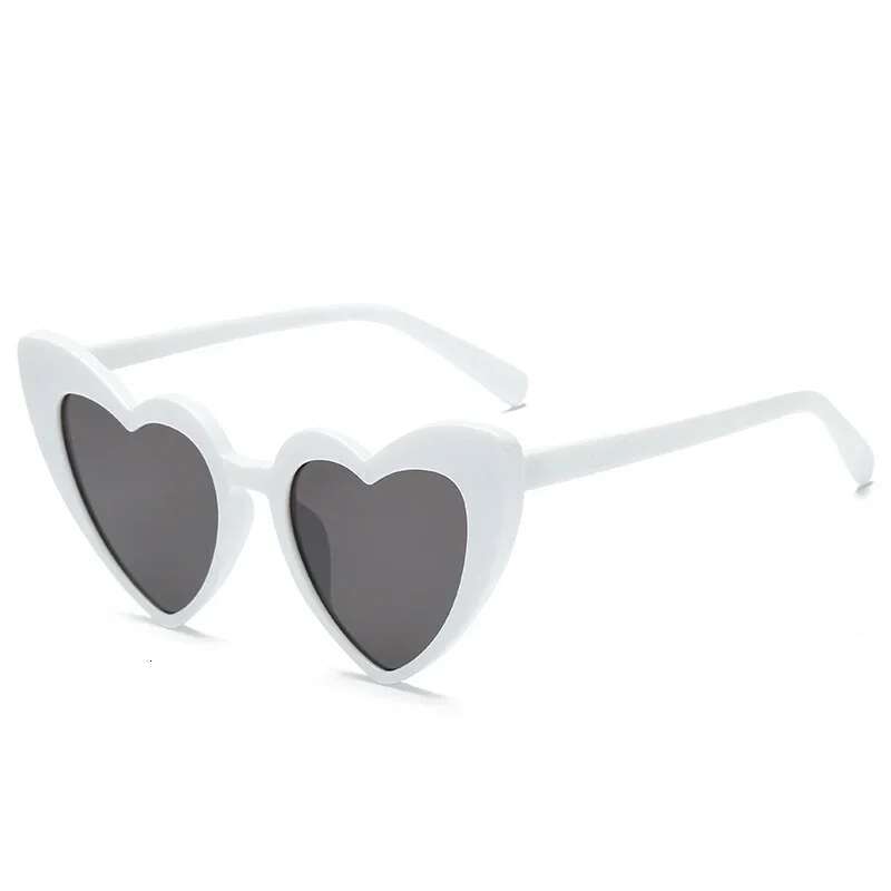 Heart Shaped Sunglasses Women Cat Eye Female Sun Glasses Brand Retro Love Black White Men Shade UV400 Eyewear