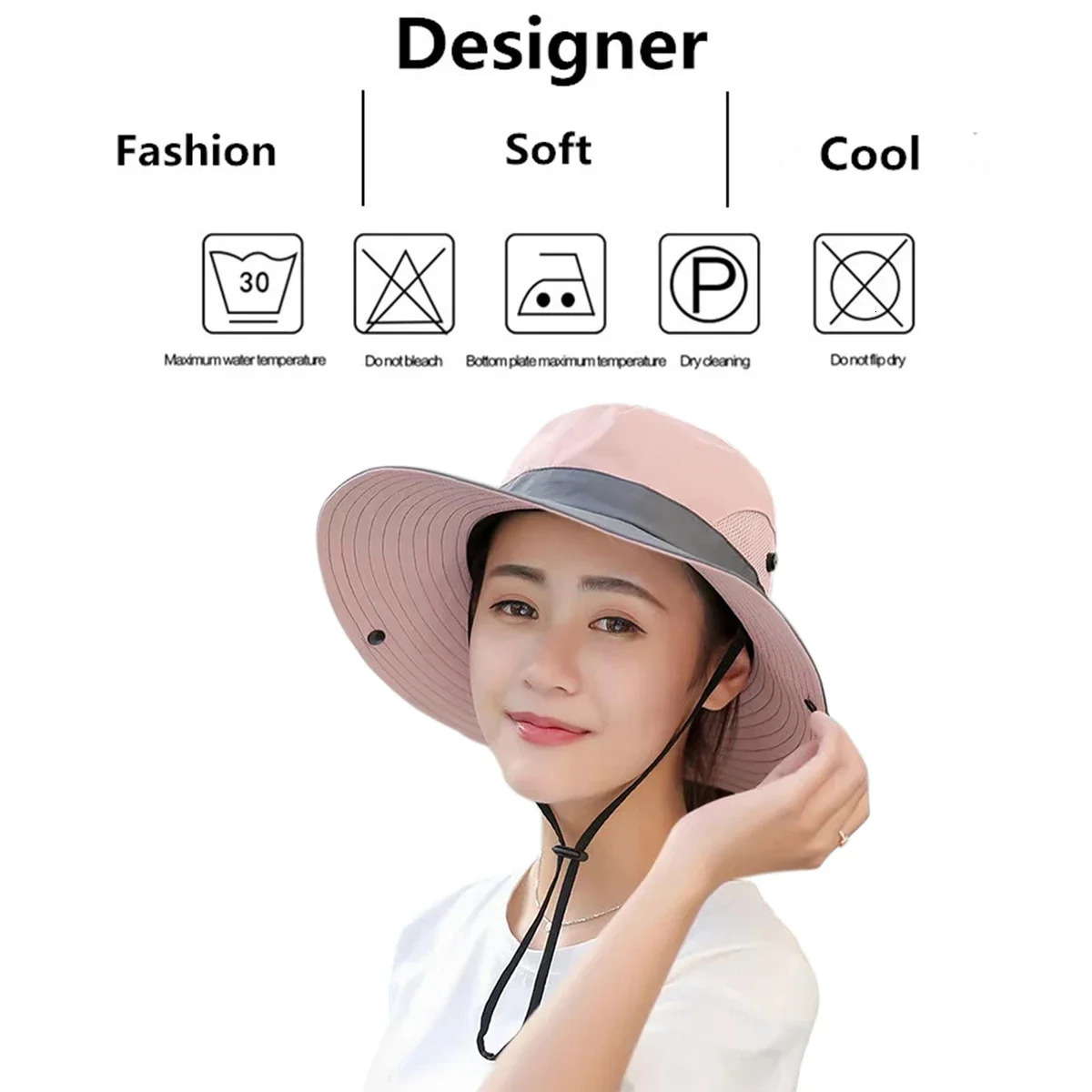 Neutral style large Brim with leaked tail quick drying bucket hat fishermans outdoor casual womens sunscreen 250326