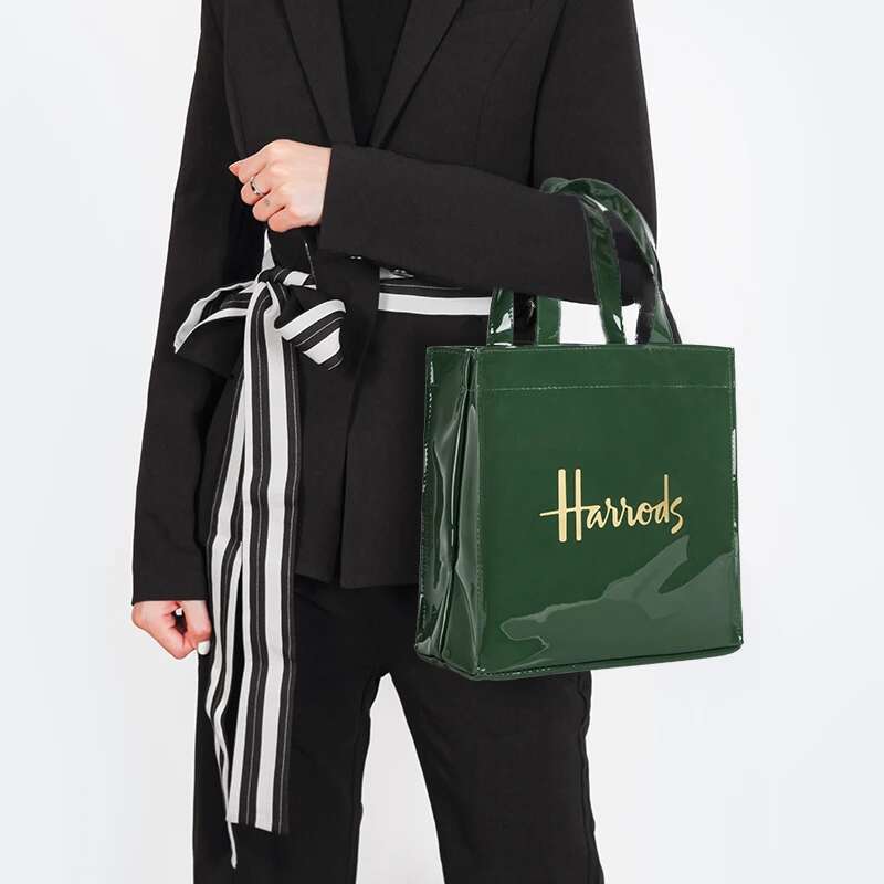 Small Size Eco PVC Tote Shopper Bag Portable Zipper Printed Grocery Purse Fashion Student Bookbag Waterproof Travel Handbag