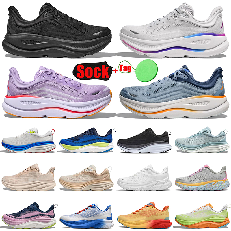 Top Quality Fashion Running Shoes Bondi 8 Clifton 9 Mach 6 Skyflow Pink Blue Black White Grey Women Mens Trainers Mesh Tennis dhgate Jogging Sports Sneakers Size 36-45
