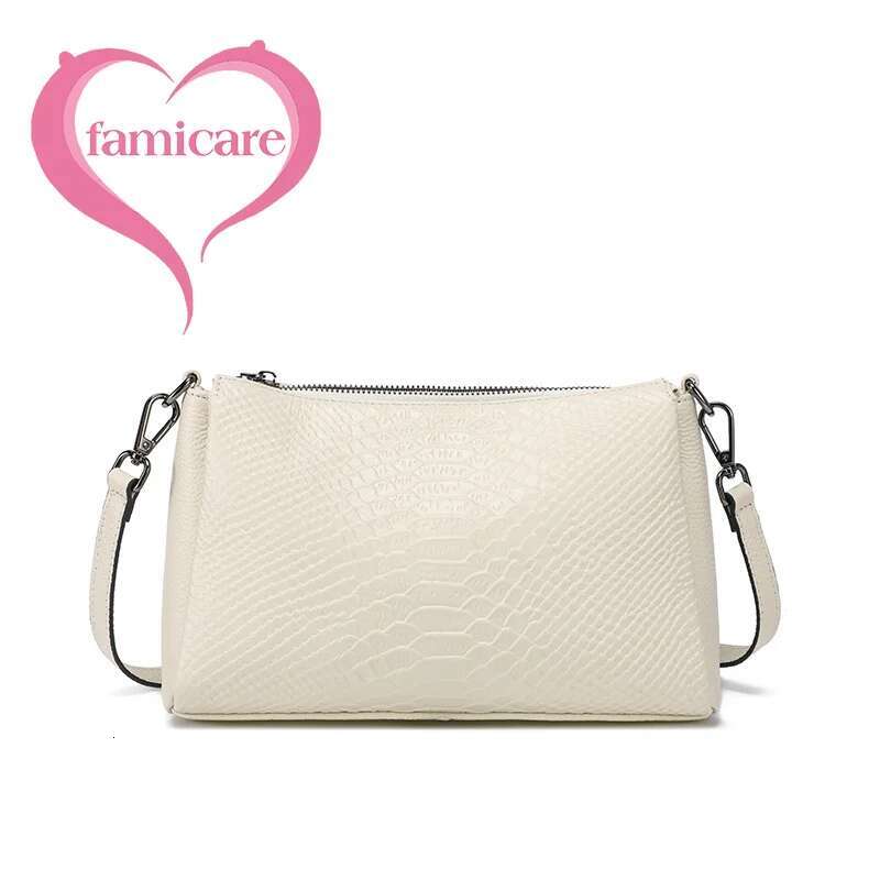 2024 New Women Female Genuine Leather Shoulder Bag Moms Fashion Crocodile Pattern Large Capacity Zipper Crossbody Messenger