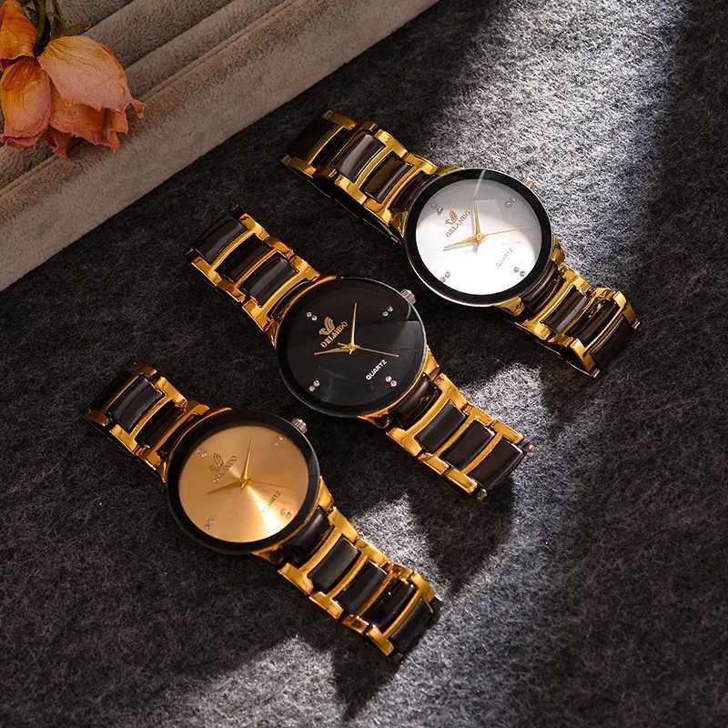 Orlando Mens Luxury Watch Arrives New Cool Black Gold Quartz Steel Watch Exquisite Masculino Religio Fashion Watch Y250407