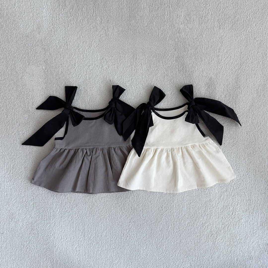 Ddmyshoesvip Korean Children S Clothing Summer New Design Sense Sweet Cute Versatile Trendy Cool Bow Camisole For Baby Girls