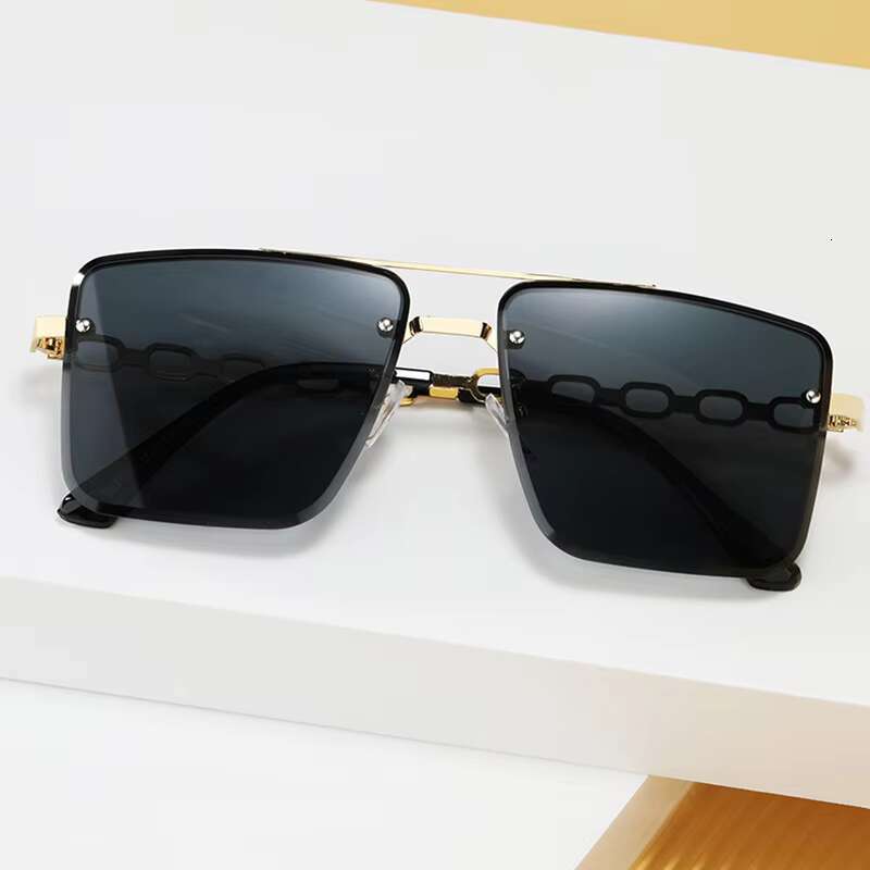Factory Direct Supply Designer Chain Leg Shades Uv400 Sunglass Women square Steampunk Metal Spring Sunglasses
