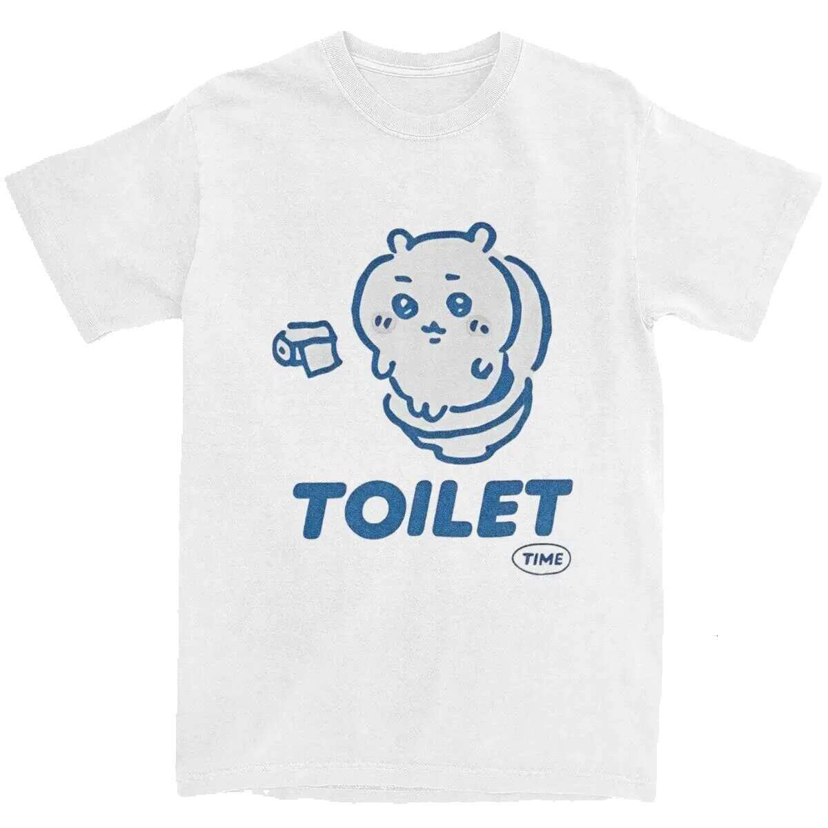 Chiikawa Toilette Time men's aesthetic pure cotton summer comfortable popular custom T-shirt oversized top