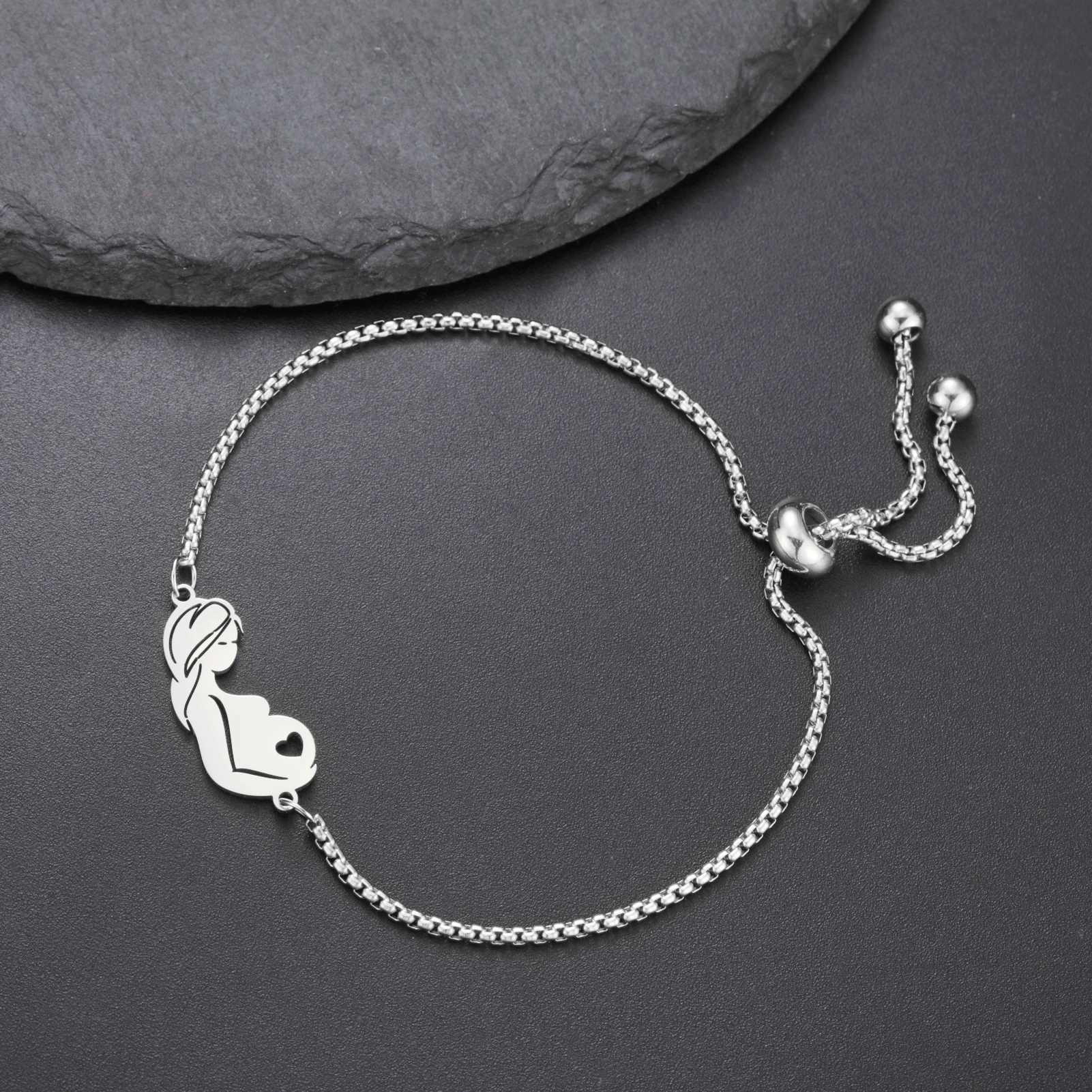 Lucktune M Kid Dad Hpy Family Charms Bracelet for Wen Stainl Steel Adjustable Chain Bracelet Jewelry Mothers Gifts NewC250408