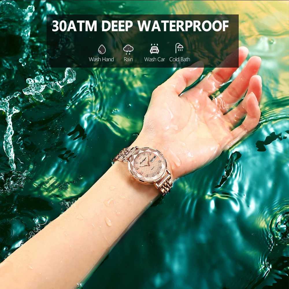 Poedagar Watch Womens New Fashion Luxury Stainless Steel Watch Bracelet Simple Rose Gold Waterproof Luminous Womens WatchT250408