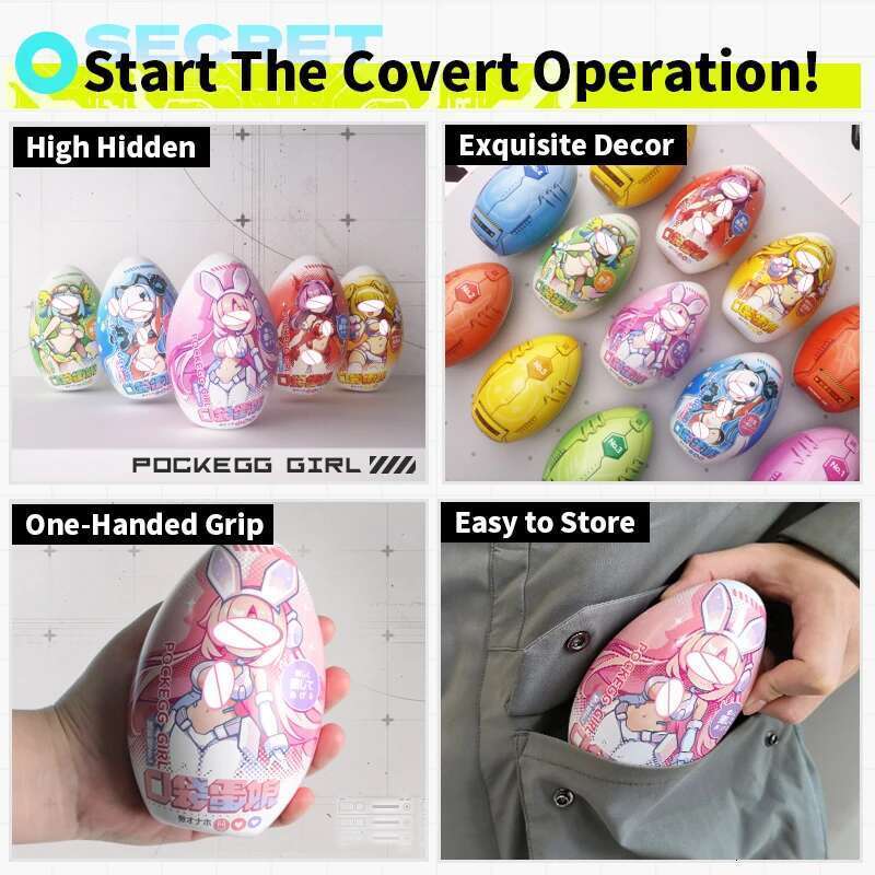 YUU Pocket Egg Lady Male Masturbator Hiding Sex Toy Realistic Vagina Masturbation Eggs for Men Peni Stimulation Portable 5 Style