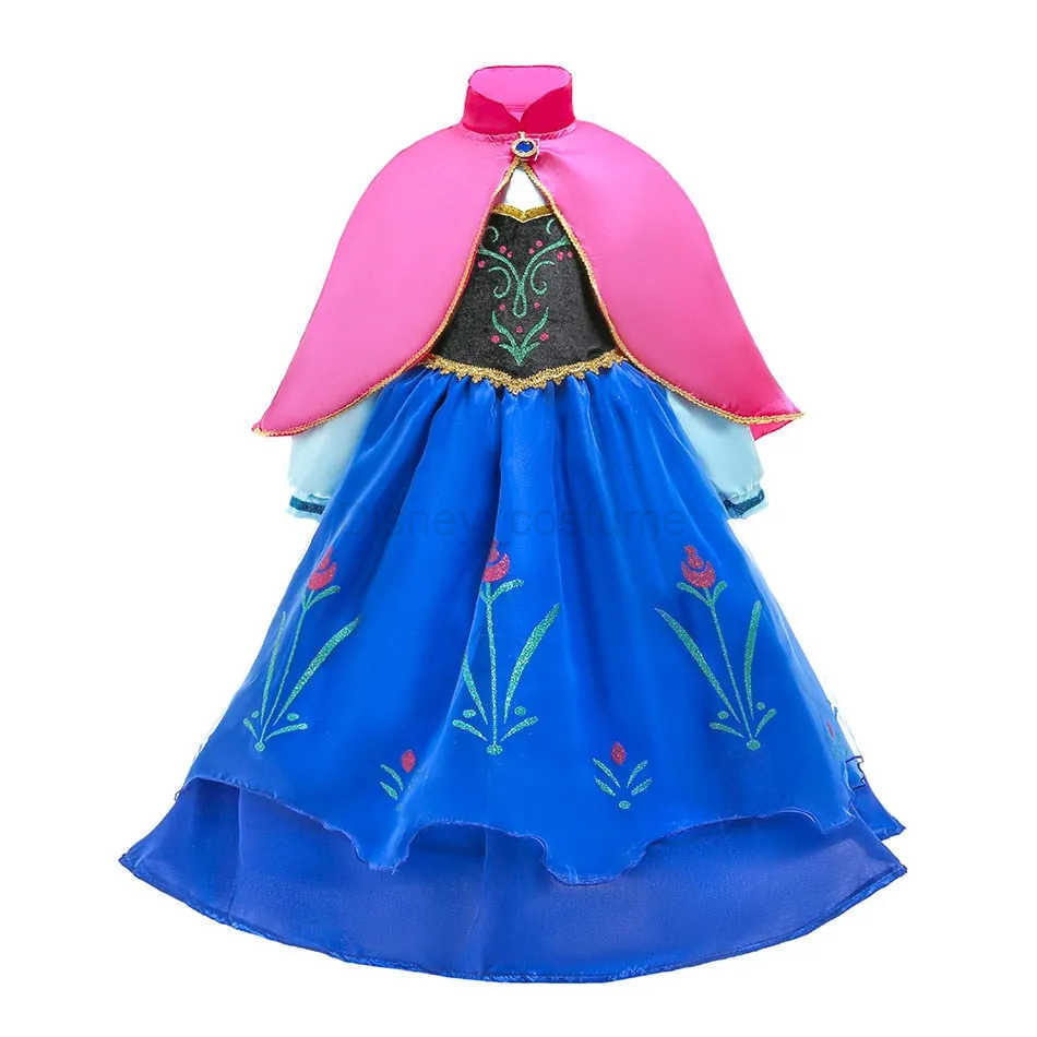Disney Girl Jasmine Princess Dress Child Elsa Anna Bella Long Haired Princess Mermaid Dress Child Snow White Cinderella Aurora Dress X250408