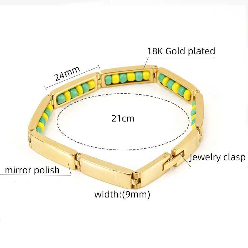 GD Religious Stainl Steel Bracelet Green And w Color Ora Hidden Bracelet w Beads Unisex BangleC250408