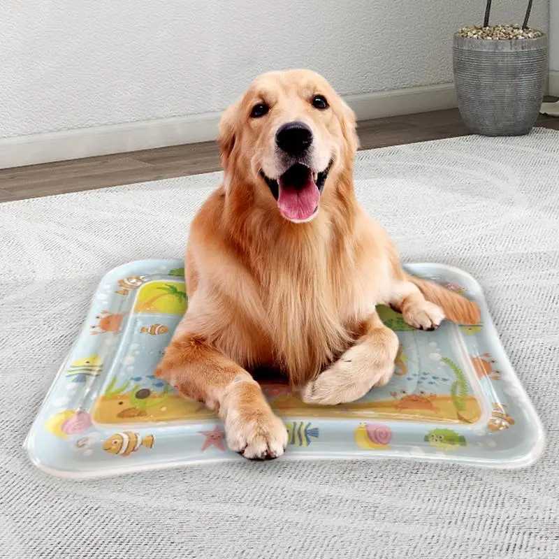 Summer cooling pet water mattress ice pad dog sleep square pad small dog pet pet kennel top quantity cool accessories Y250407