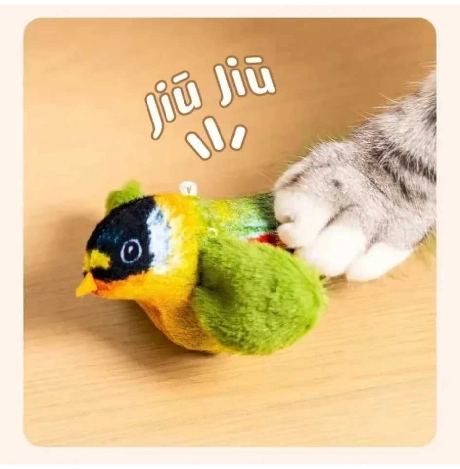 Cat Toys For Indoor Cats Interactive Cat Toy Realistic Bird Sound Plush Catnip for Cats Kitten Toy J2511081