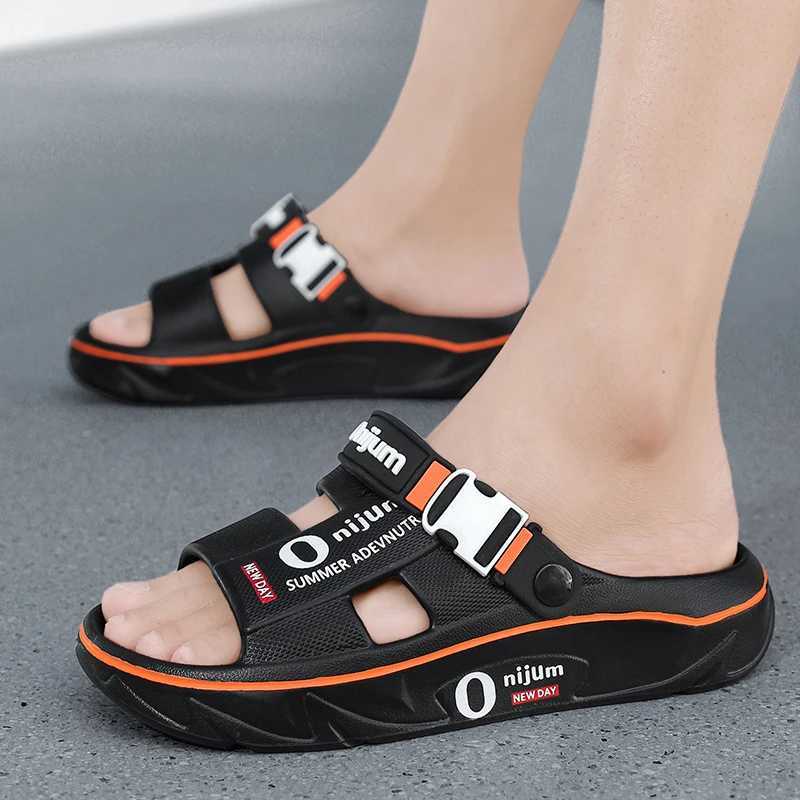 Mens summer slider new 2025 slider dual-use sandals EVA soft sole unisex mens outdoor walking beach shoesXJ250407