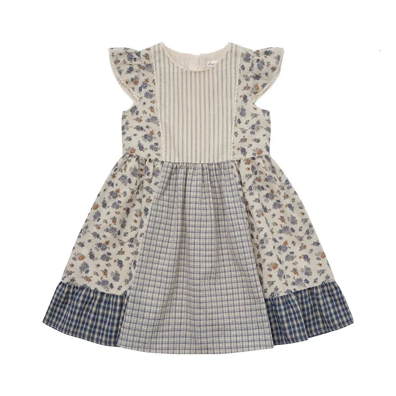 Arrival 2025 Summer Princess Dress For Baby Girls Korean Cotton Short Sleeve Skirts Childrens Clothings Ages 3-12 Years 250408
