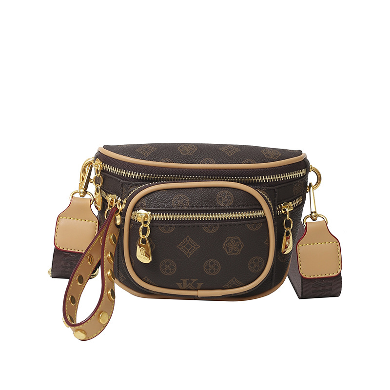 Free Shipping Bag Female New Mini Temperament All Fashion Retro Multi-Layer Zipper Single Shoulder Cross-Body Bag Breast Bag Designer Bag