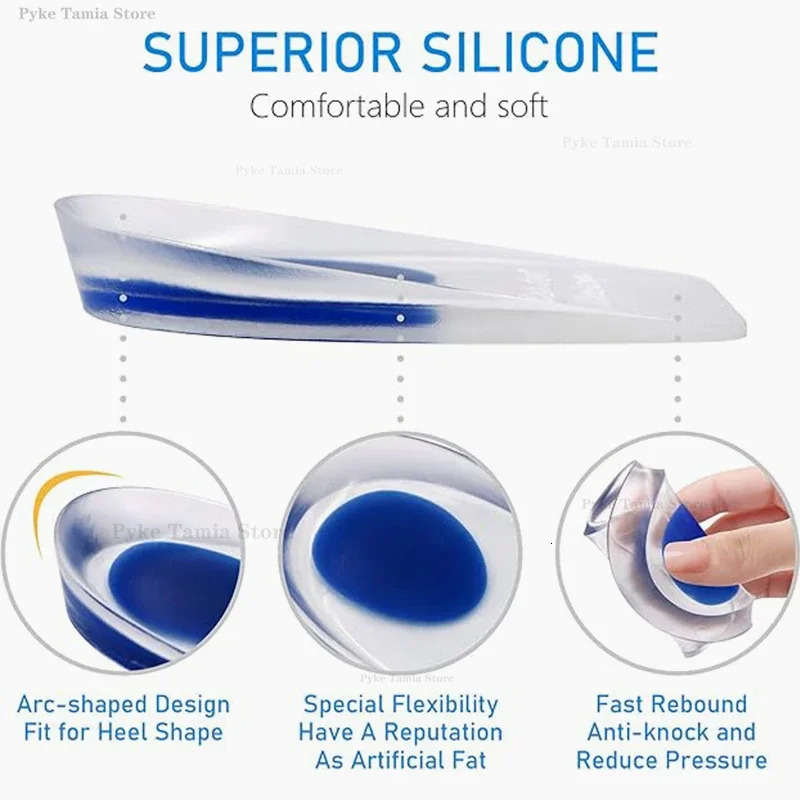 Silicone Heel Pad Gel Soft Insole Sports Shock Absorbing Shoe Pad Bone Spurs Pain Relief Protect Heel Foot Massager Care Inserts 250408