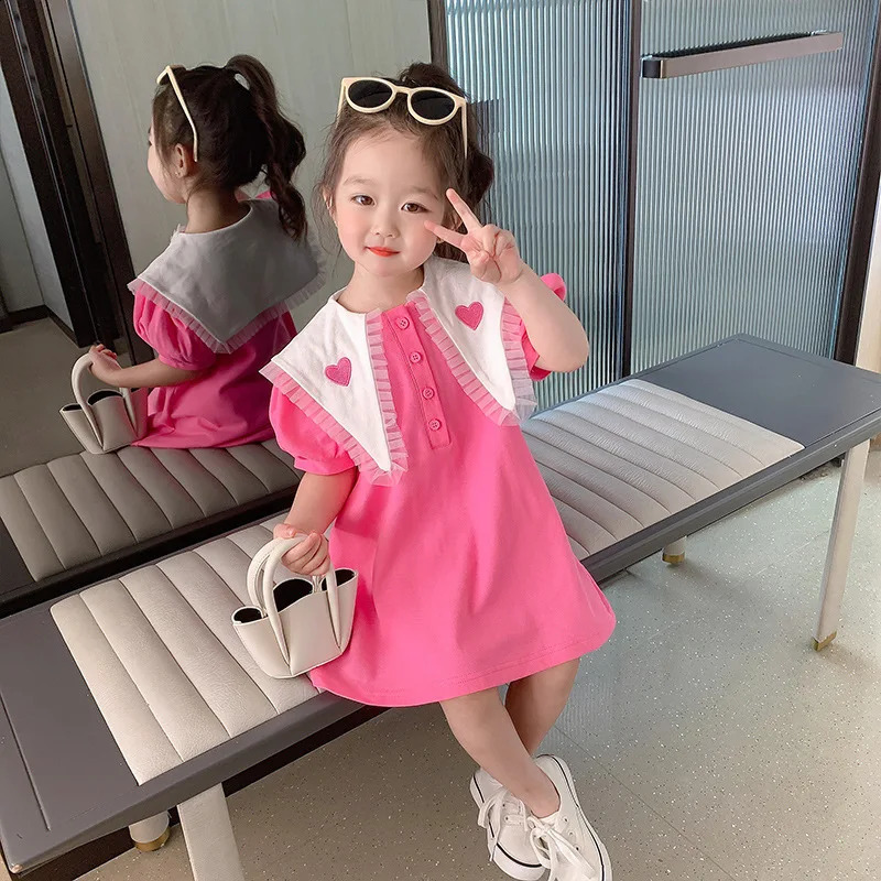 Girls Korean Style Fashionable Princess For Children Summer Dress Little Girl Baby 250408