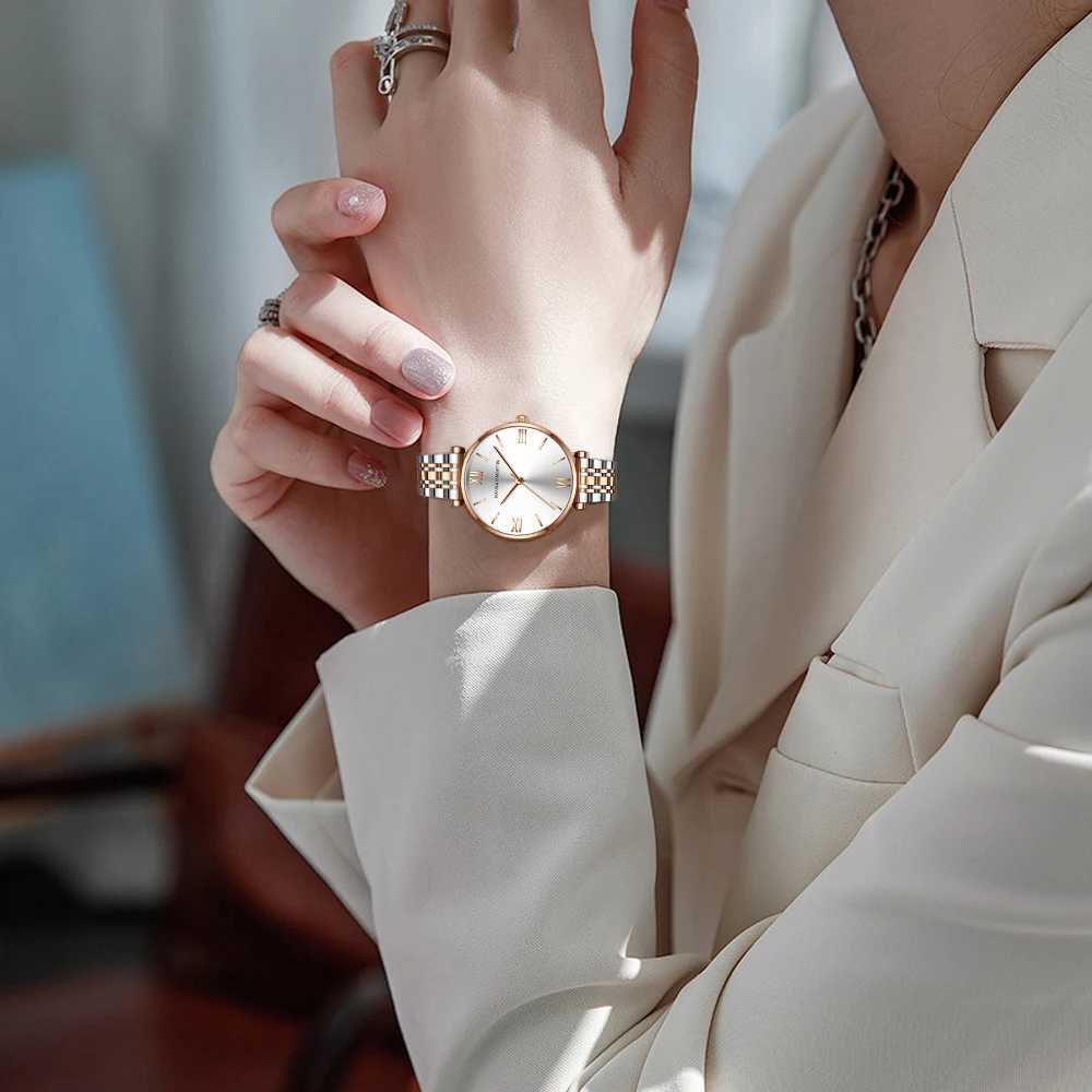Hannah Martin the top brand of new womens casual watches in 2024 is a Japanese sports stainless steel fashion Roman scale womens quartz watchT250408