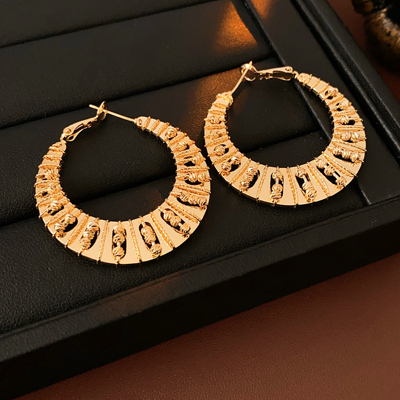 New Fashion Designer Earring Gold plated Round Hoop Earrings for Woman with zircon diamonds Earring Trend Classic Party Wedding Pendant Jewelry Gift