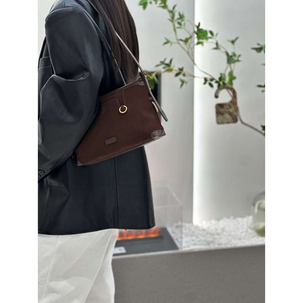 Luxury Bag Designer Niche Women's Vagabond Bag Suede Underarm Shoulder Bag Leather Envelope Dumpling Tote